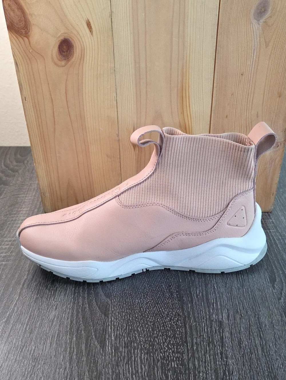 Champion Rally LTW  Women's Light Nude Pink Slip-On Sock Sneaker White Sole 9W